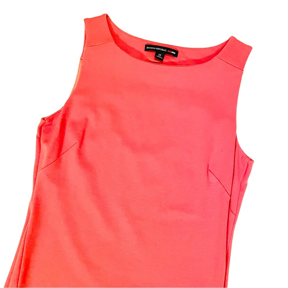 Banana Republic Mad Men Coral Cactus Flower sleeveless open back top